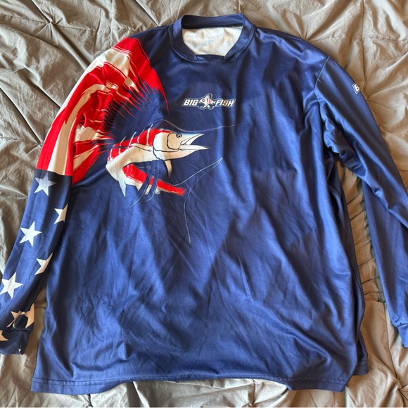 Men’s Big Fish American Pride Sailfish Navy Swimshirt Size:XXL - Picture 2 of 6
